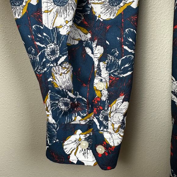 NEW Duluth Trading Co Women's Wrinklefighter Tunic Top Blouse Floral Blue 3X - Picture 8 of 14